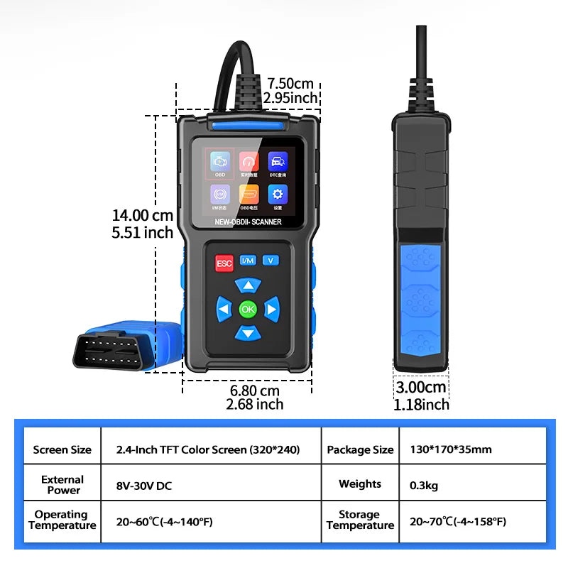 Scanner Automotriz OBD2 T200 - Lector Códigos Motor, Herramienta Diagnóstico Vehículo (Envío US Warehouse)