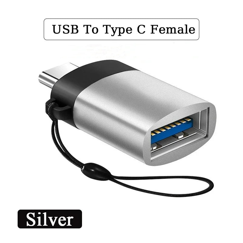 Adaptador Convertidor OTG USB 3.0 Macho a Tipo C Hembra para Cargador/PC/MacBook/Auto/USB iPad (2 Unidades)