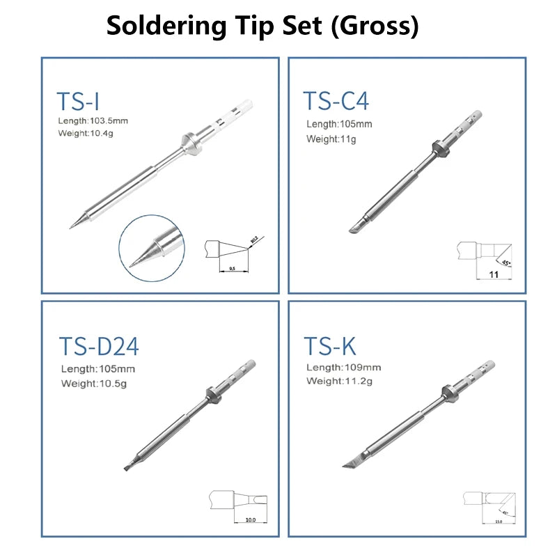 MINI Welding Nozzle Knife Horseshoe TS-BC2 C1 KU ILS B2 I C4 D24 K J02 JL02 BC3 For TS101 Pin64 Pinecil V2 Soldering Iron Tips
