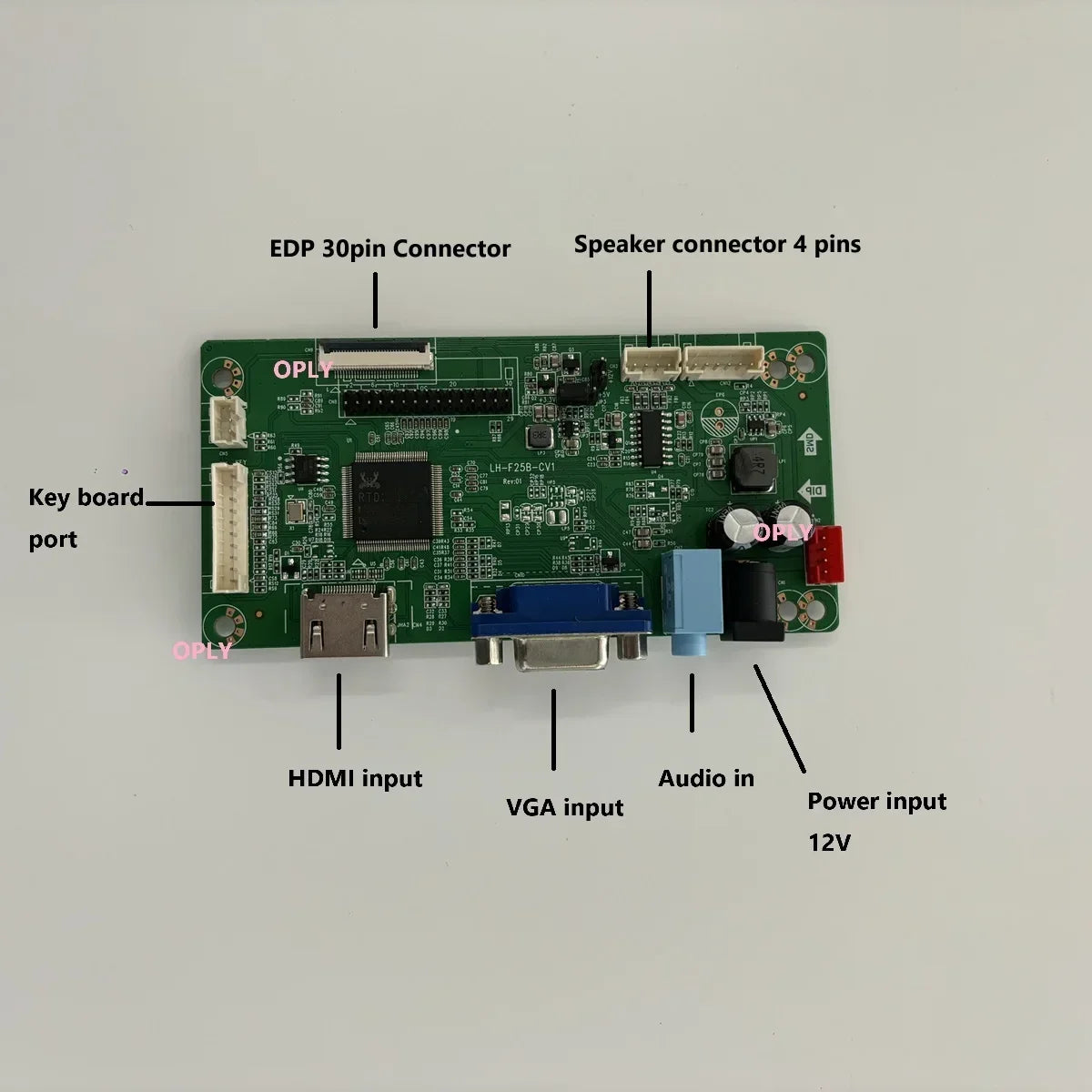 Kit Placa Controladora EDP para Panel 15.6" LP156WHB-TPA1/TPC1 (1366x768) 30pin HDMI/VGA Driver LED/LCD