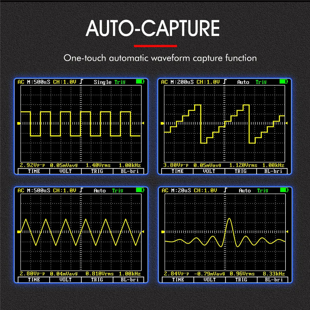 Osciloscopio y Multímetro Digital 2 en 1 Tooltop ET2010A (1MHz, 2.5MSps) Portátil