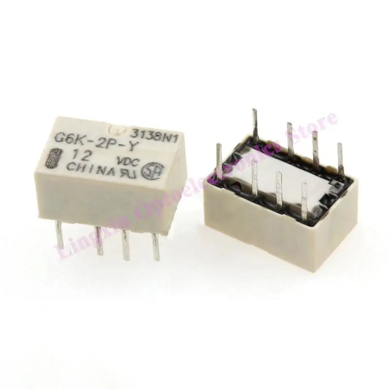 Relé Señal SMD G6K-2F-Y / G6K-2P-Y 8-Pin - Voltajes (3V/5V/12V/24V DC) 10x6.5x5mm - Lote 20 Piezas