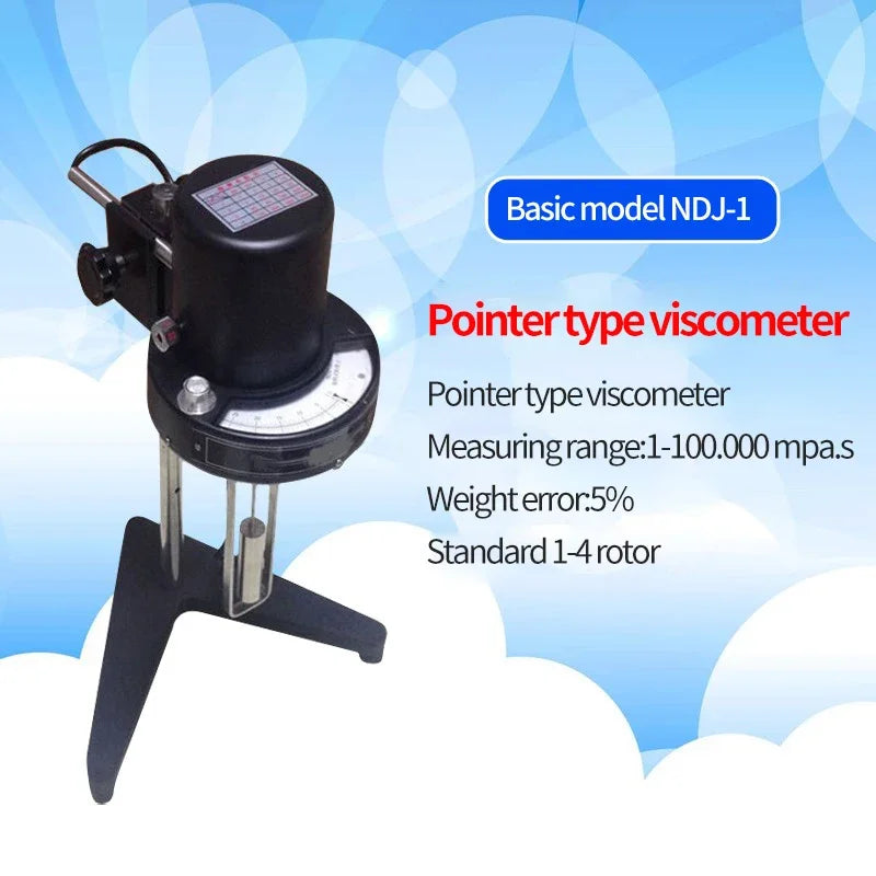 Viscosímetro Rotatorio Digital NDJ-1/4/5S/8S/9S Pantalla Táctil Velocidad Variable Continua Tester