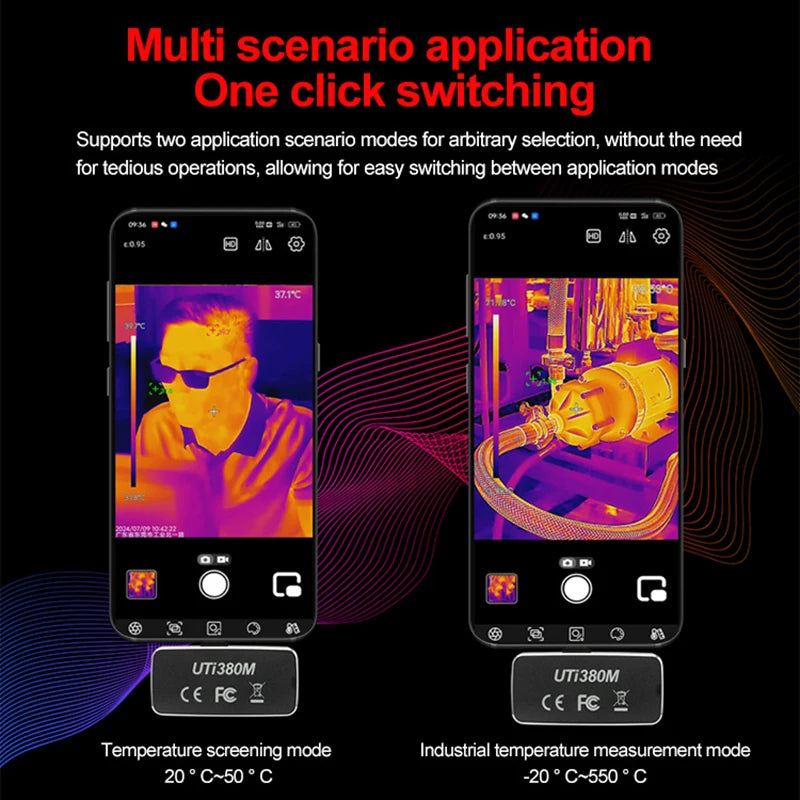 Cámara Térmica UNI-T UTi380M para Android - Termógrafo 400x300 Píxeles, Enfoque Manual, Test Fallo Circuito PCB