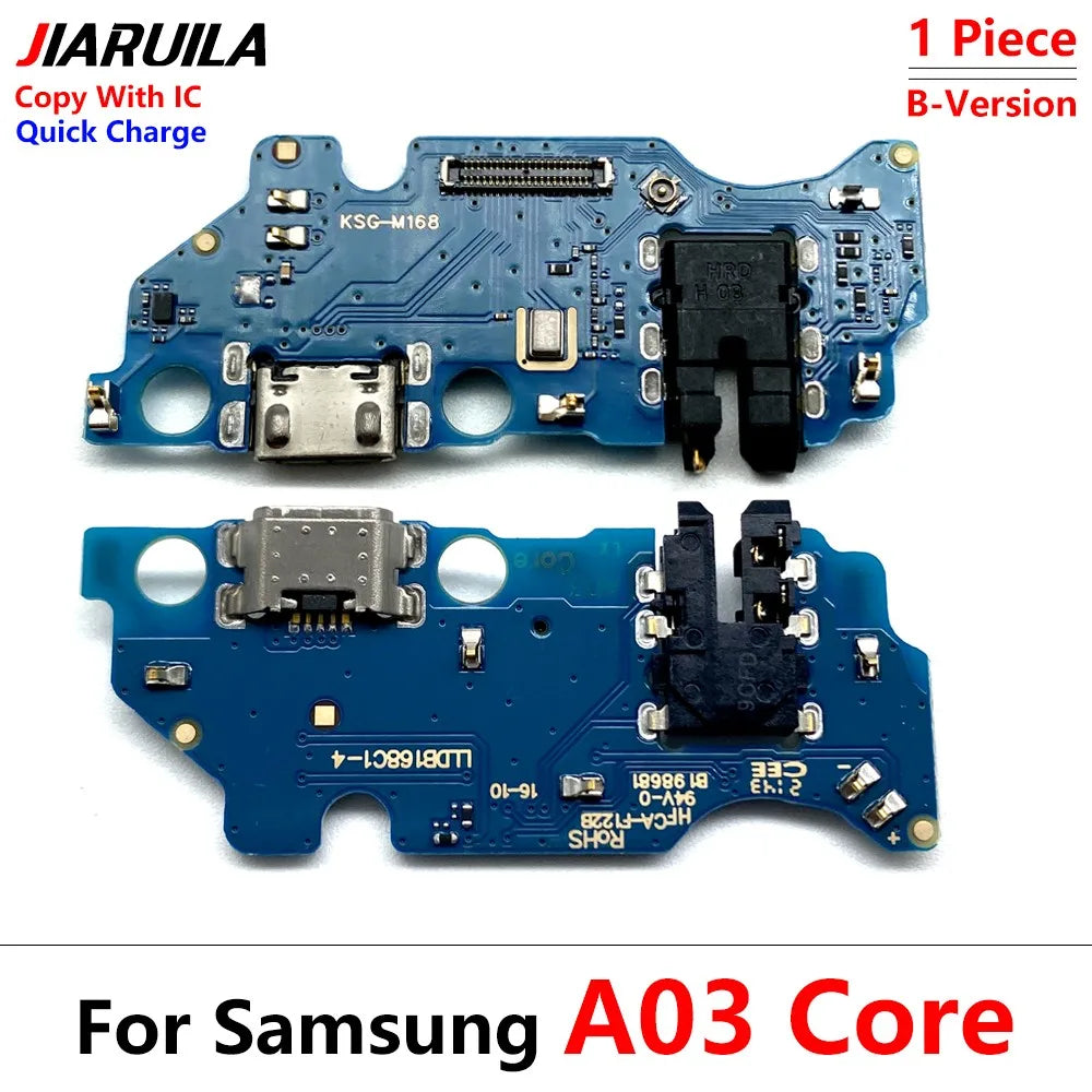 Placa Puerto Carga Micro USB con Micrófono, IC y Flex para Samsung Galaxy A02/A02S/A03S/A12/A21S/A31/A51 (1 Unidad)