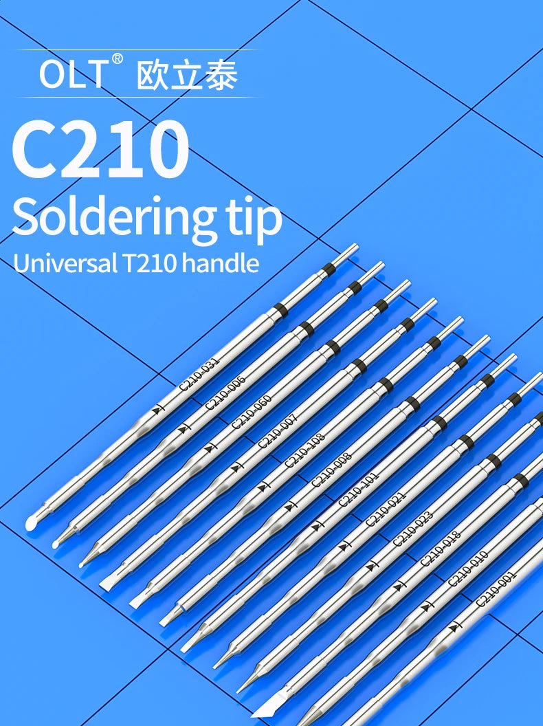 C210 Soldering Tips Compatible with JBC T210 Handle for CD-2SD/2SHE Station Welding Nozzle C210-001 C210-007 C210-008 C210-018