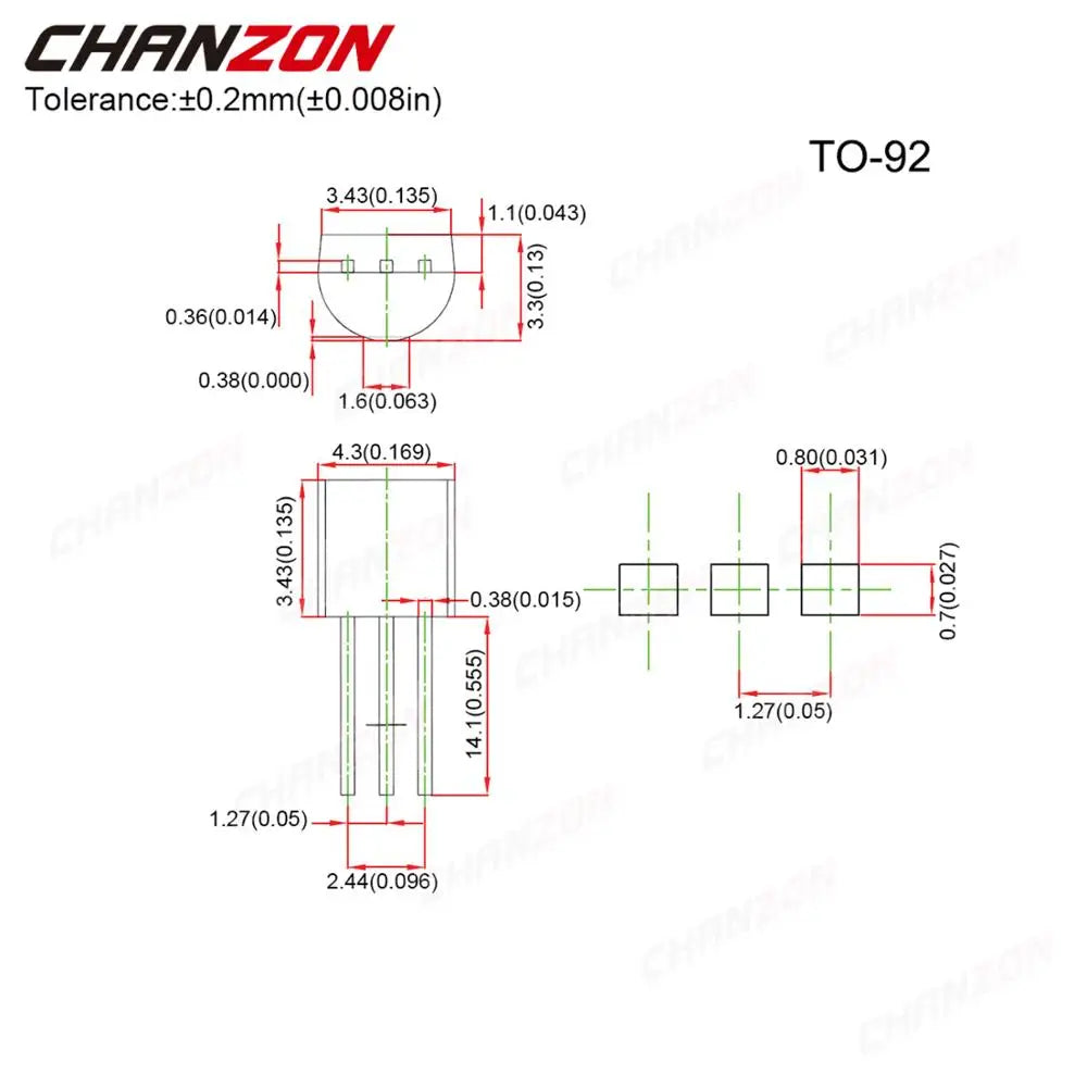 Kit Surtido Transistores TO-92 NPN/PNP (BC547, 2Nxxxx, S8050, etc.)