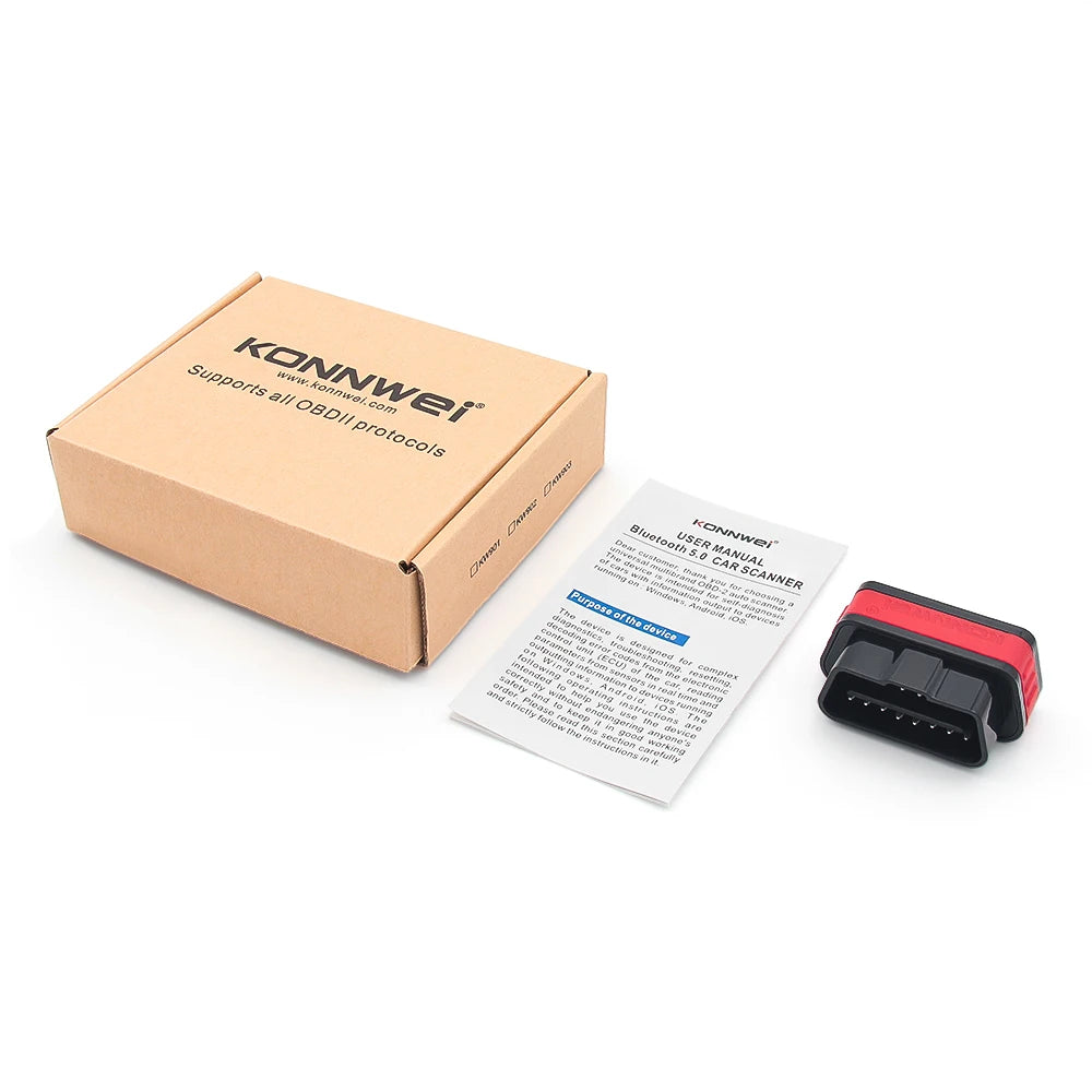 KONNWEI KW901 Bluetooth 5.0 Code Reader ELM327 V1.5 OBD OBD2 Car Diagnostic Tool ELM 327 V1 5 for Android/IOS pk Vgate iCar2
