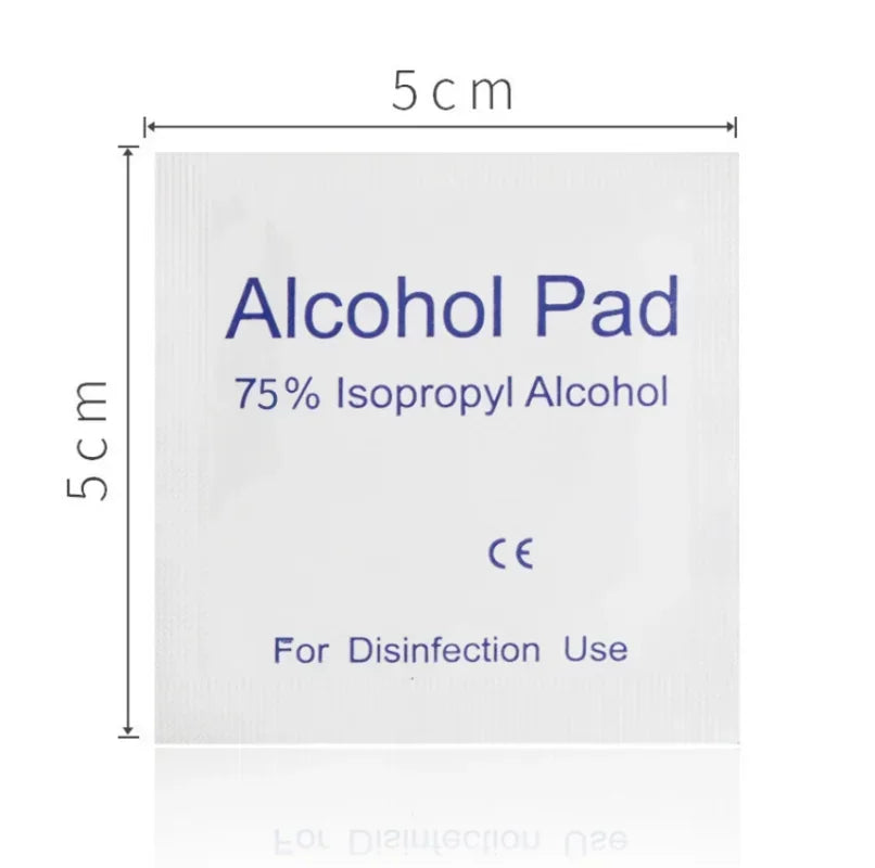 100Pcs/box 75% Alcohol Wipes Individually Wrapped for Disposable Cleaning Pads Car Detail Glass Wash Towel Screen Glasses Clean