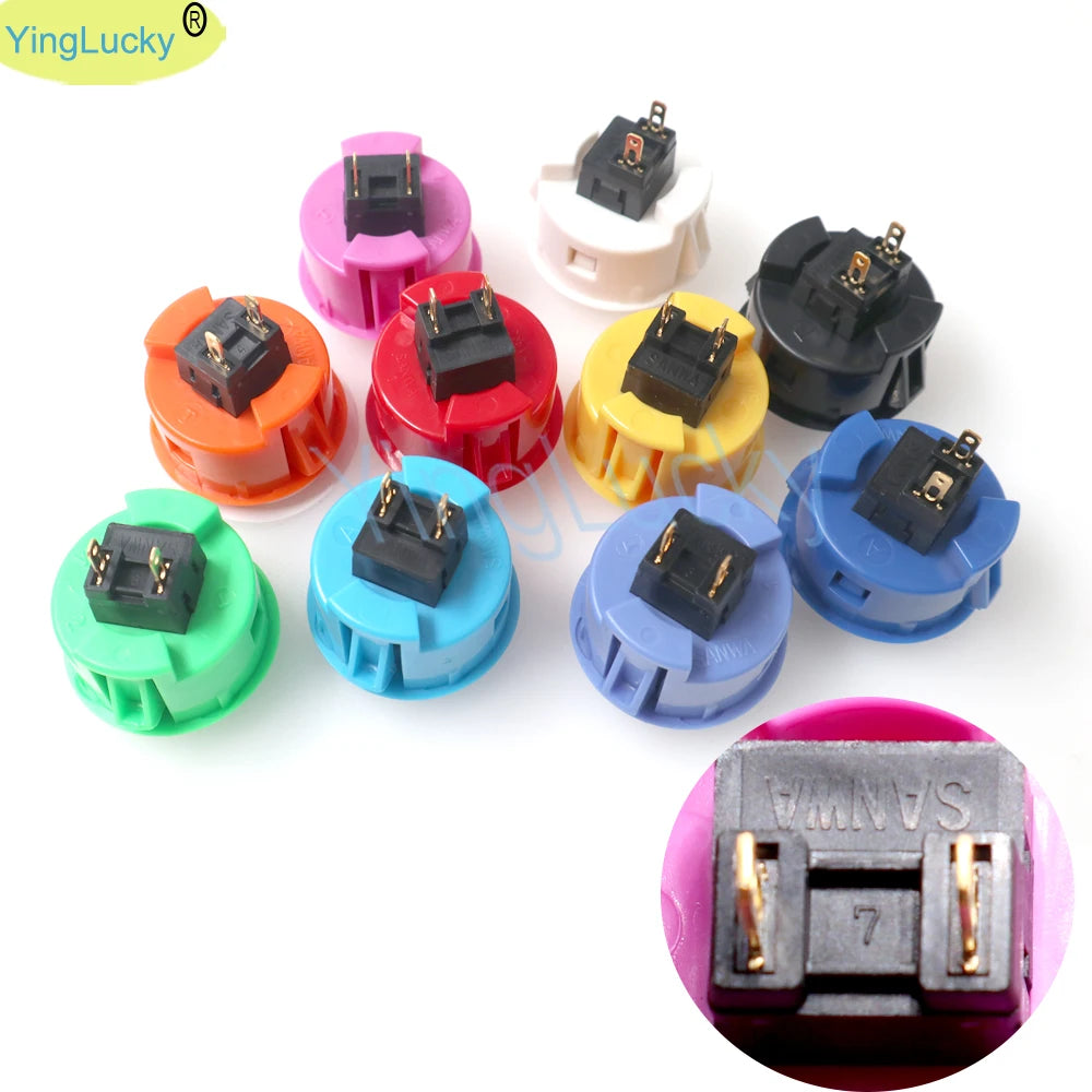 Botón Pulsador Arcade Sanwa OBSF-30 / OBSF-24 (24mm/30mm) Switch Reemplazo Nintendo/MAME/Raspberry Pi (1 Unidad)