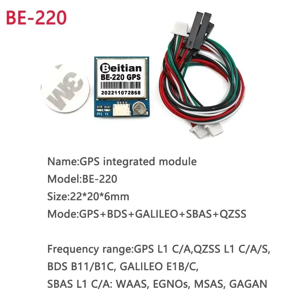 Módulo GPS Beitian UBX M10 (BE-180/BE-220/BE-250/BE-250Q/BE-280/BE-450/BE-880/BE-880Q) con Antena GNSS Bajo Consumo