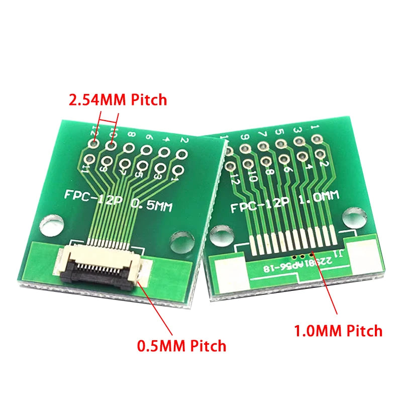 Placa Adaptadora FPC/FFC (0.5mm/1.0mm) a DIP 2.54mm (Conector Soldado, 4-60 Pines)