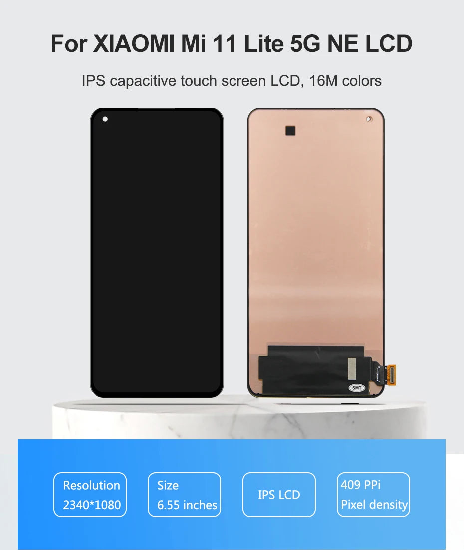 Pantalla LCD 6.55" con Marco y Digitalizador Táctil para Xiaomi Mi 11 Lite 5G NE (2109119DG) (Ensamblaje)