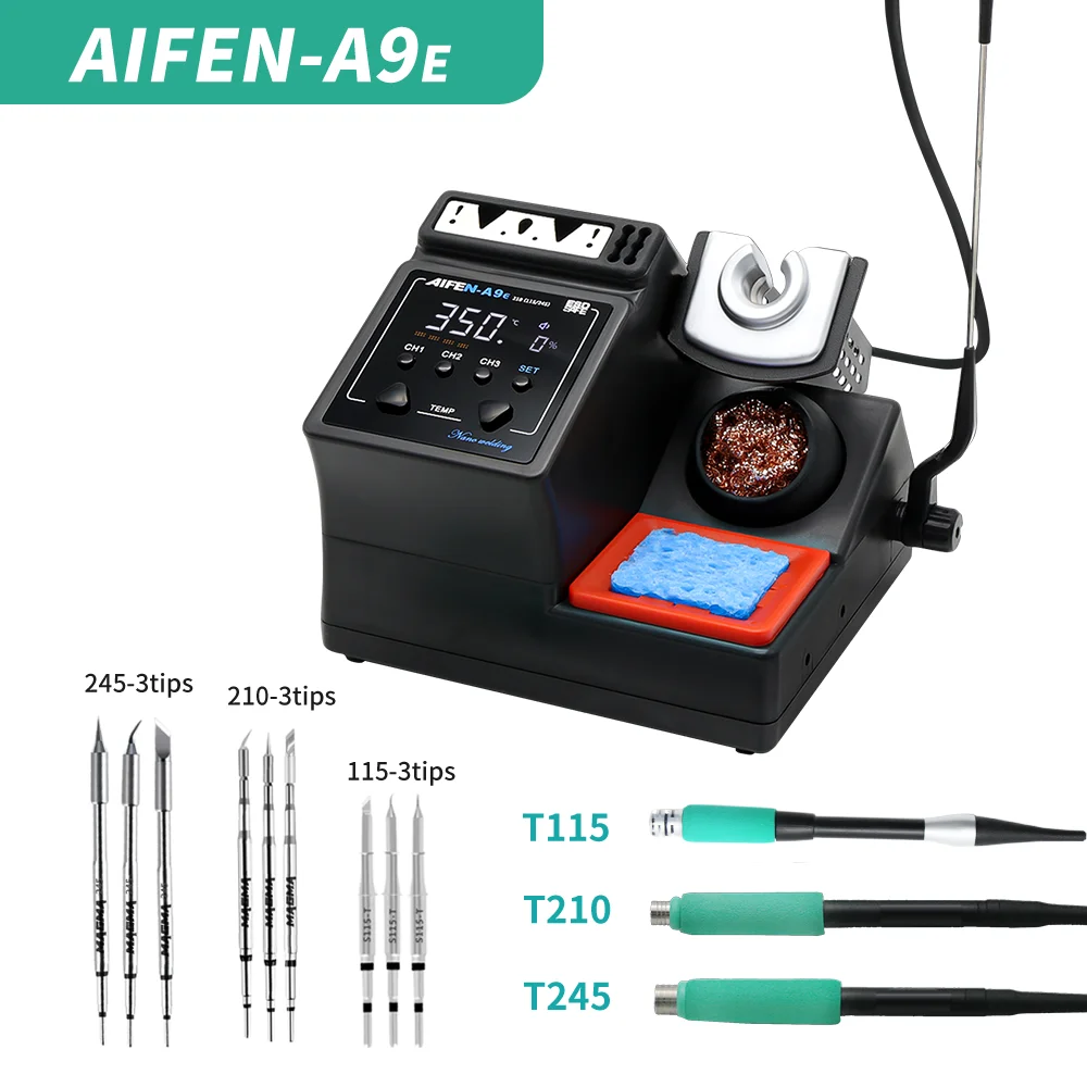 AIFEN A9E Soldering Station Compatible Original Soldering Iron Tip 210/245/115 Handle Control Temperature Welding Rework Station