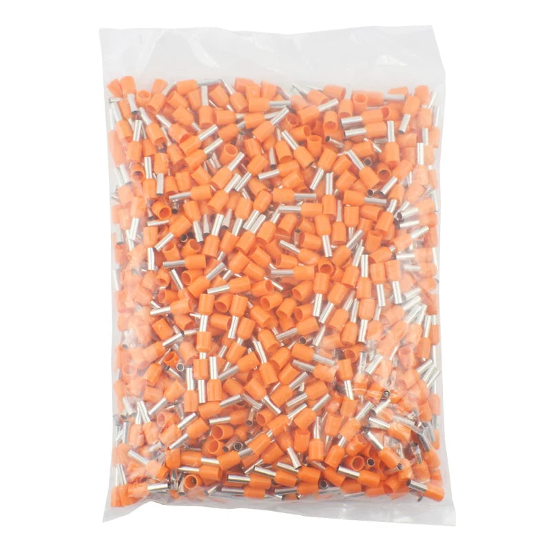 Terminal Tubular Punta Cable Aislado Crimp (E0508/1008/1508/7508/2508) Ferrules Prensado (Pack 1000 Unidades)