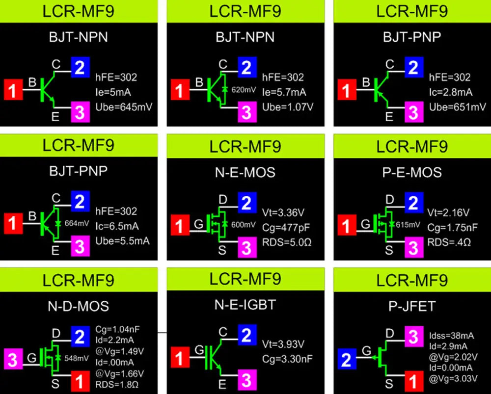 Tester Transistor LCR Multifunción (TC1/T7) - Pantalla TFT, Medidor Diodo, Triodo, Capacitor, Resistencia (MOSFET/NPN/PNP/TRIAC)