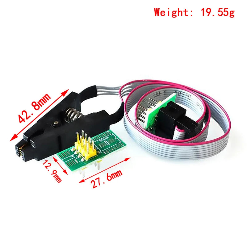 Kit Programador USB XTW100 (CH341) 24/25 Series EEPROM Flash BIOS + Clip Test SOIC8/SOP8
