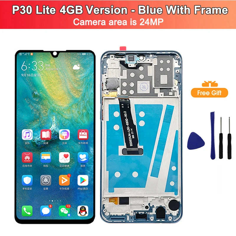 P30 Lite Screen for HUAWEI P30 Lite LCD Display Screen with Frame for HUAWEI P30 Lite Touch LCD Screen Nova 4e Replacement Parts
