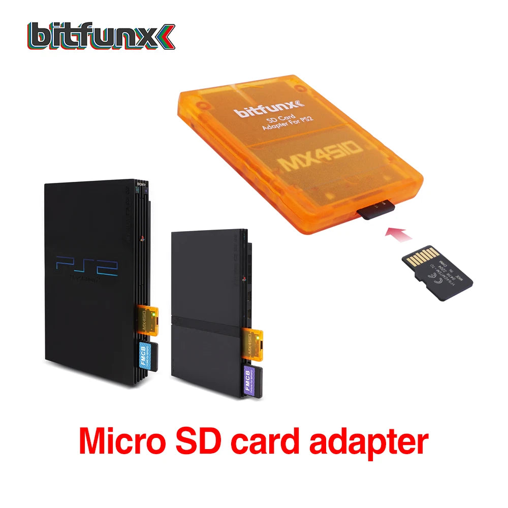 Adaptador Lector Tarjeta SD/TF Bitfunx MX4SIO SIO2SD para Consola PS2 PlayStation 2