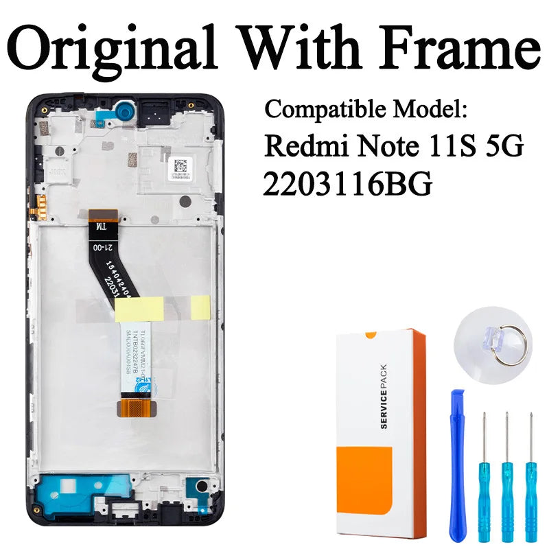 22031116BG 21091116AG Premium Lcd For Xiaomi Redmi Note 11S 5G Display Touch Screen Digitizer Panel Assembly For POCO M4 Pro 5G