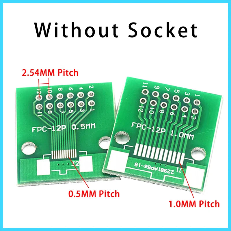 Placa Adaptadora FPC/FFC (0.5mm/1.0mm) a DIP 2.54mm (Conector Soldado, 4-60 Pines)