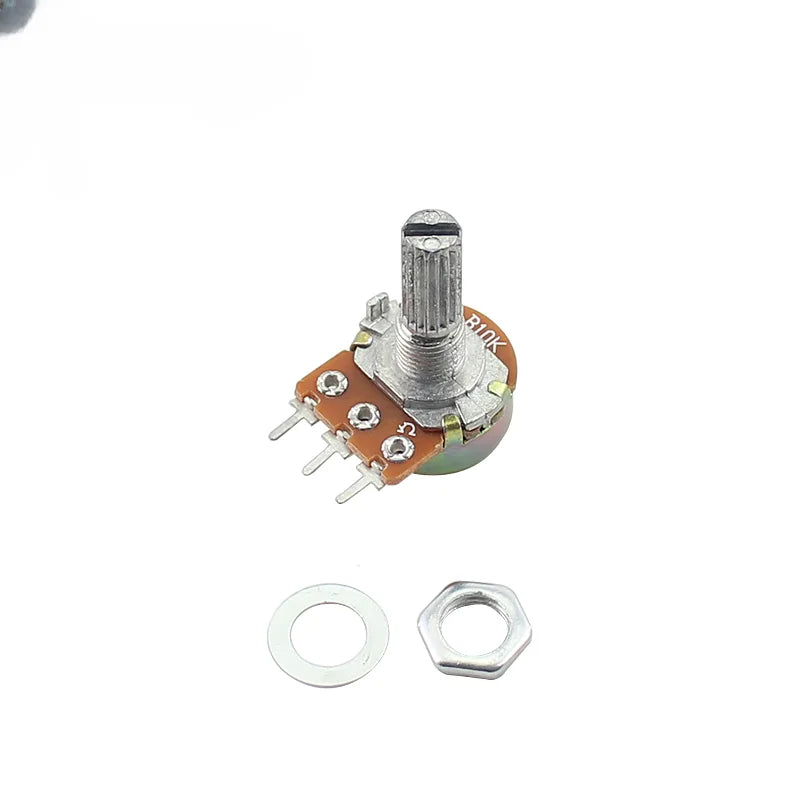 5PCS Linear Potentiometer Kit 20mm 3pin WH148 1K 2K 5K 10K 20K 50K 100K 250K 1M Potentiometers Kit With Nuts And Washers