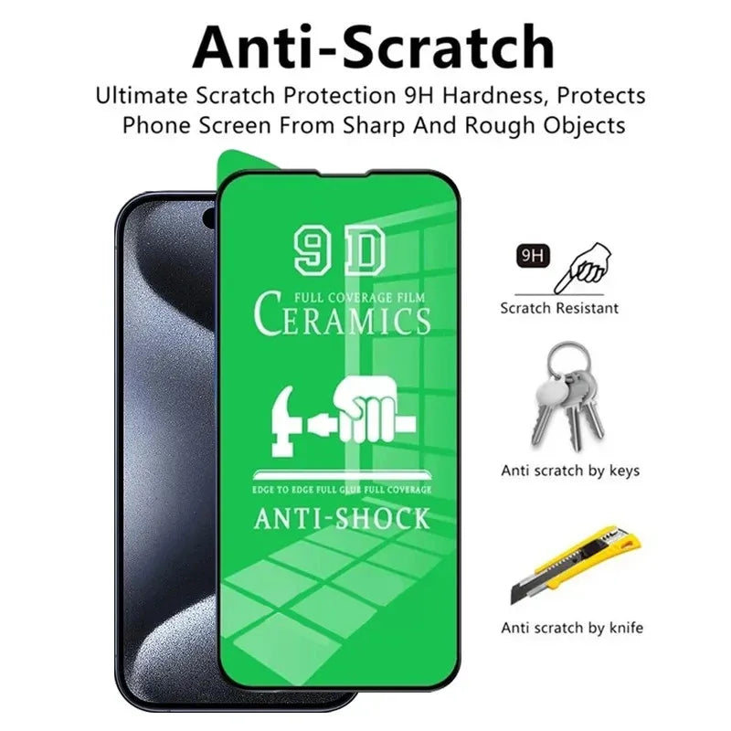 Film Cerámico Suave HD Protector Pantalla para iPhone 7/8 Plus / X/XS MAX/XR / 11-16 Pro Max/Mini (No Vidrio, 5 Unidades)