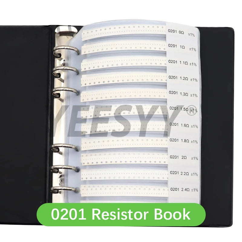 0201 0402 0603 0805 1206 1% 4250PCS 8500PCS 8850PCS SMD Resistor Sample Book Assorted Kit 10K 100K 1K 1R 100R 220R