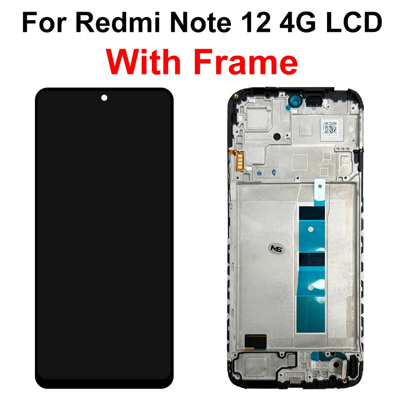OLED For Xiaomi Redmi Note 12 5G Display 22111317I Touch Screen Digitizer For Redmi Note 12 4G LCD 23027RAD4I Replacement Parts