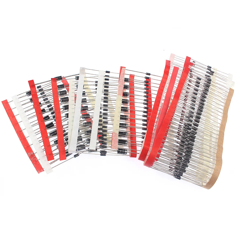 Kit Surtido Diodos 14 Valores (Rectificador/Recuperación Rápida/Schottky/Switching) 1N4001-FR207 en Caja (350 Piezas)