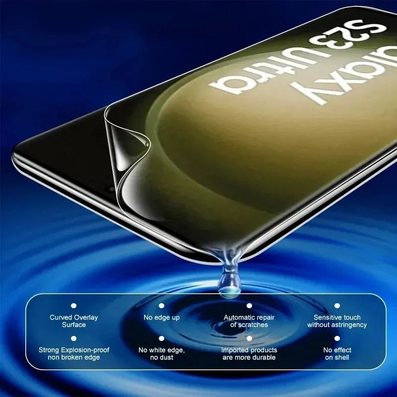 Film Hidrogel Cobertura Completa para Samsung S8-S10 Plus/S10E/S20 FE/S21-S24 Ultra/Note 10+/Note 20 Ultra (4 Unidades)