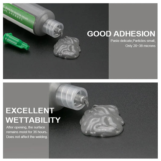 Pasta de Soldar Estaño RELIFE (Sn63/Pb37, 183°C Media Temperatura) Flux No-Clean Rosin para Reballing BGA/PCB/SMT