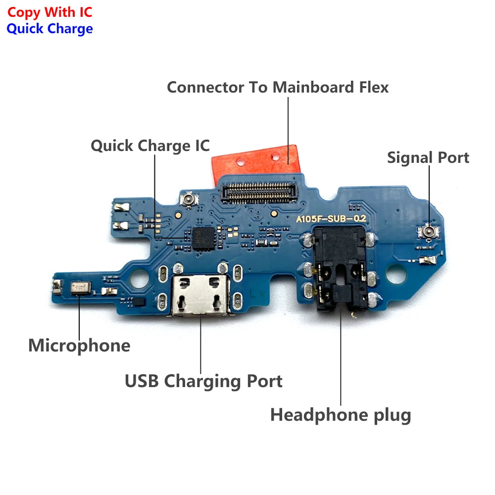 Placa Puerto Carga Rápida USB para Samsung Galaxy A01-A7 / A02-A54 / A10S / M15/M16 / A13-A32 4G/5G (Varios Modelos)