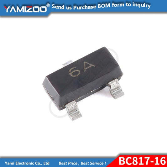 Transistor NPN BC817-16 (6A) SMD SOT-23 45V 0.5A - Lote 100 Piezas