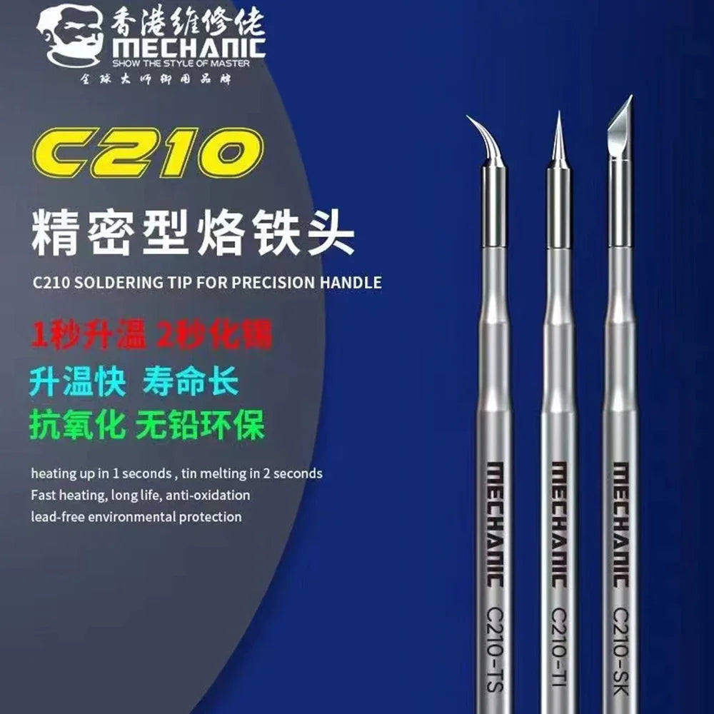 Mechanic C210 Soldering Iron Tips 210 Tips for T210 T210-A T210-NA Sugon T26/T26D Soldering Handle Soldering Station Welding Tip