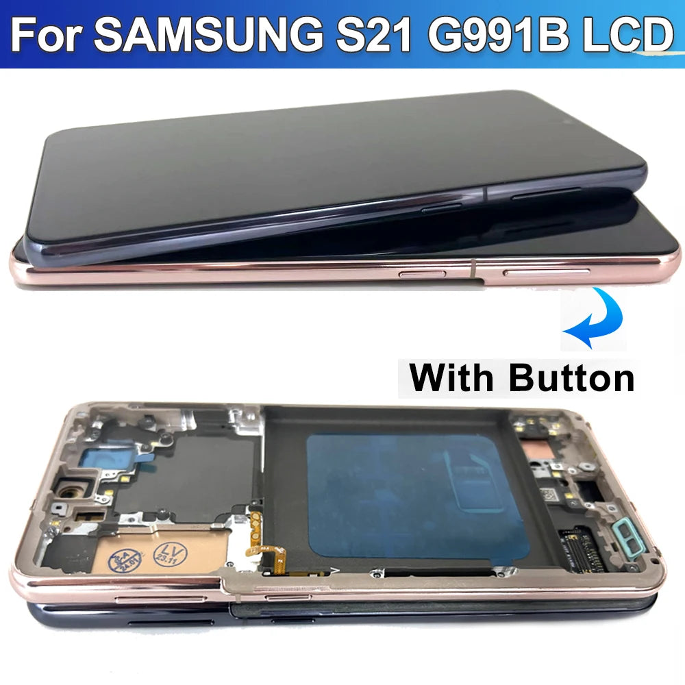 Pantalla LCD AMOLED S21 de 6,2 pulgadas para Samsung Galaxy S21 5G, Digitalizador de pantalla táctil para Samsung S21 G9910 G991B, repuesto de pantalla