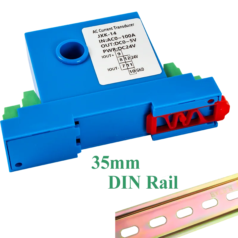 Transmisor/Transductor Corriente AC/DC 0-10A a 150A a 0-10V/0-5V/4-20mA Agujero 8mm/12mm DC24V