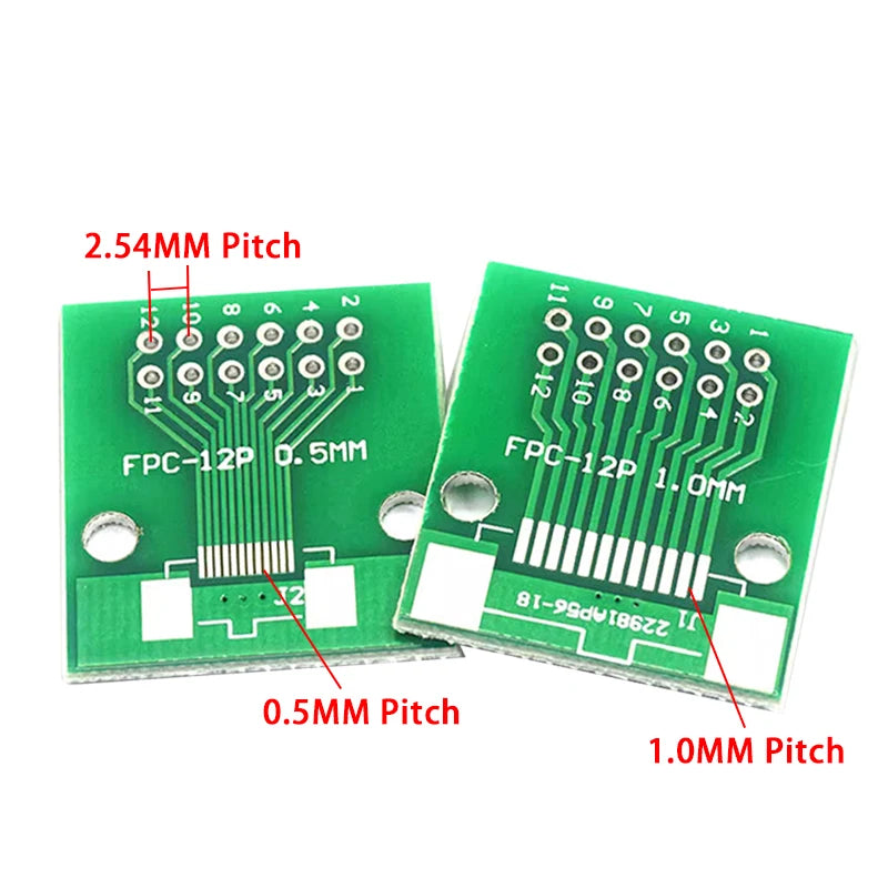 Placa Adaptadora FPC/FFC (0.5mm/1.0mm) a DIP 2.54mm (Conector Soldado, 4-60 Pines)
