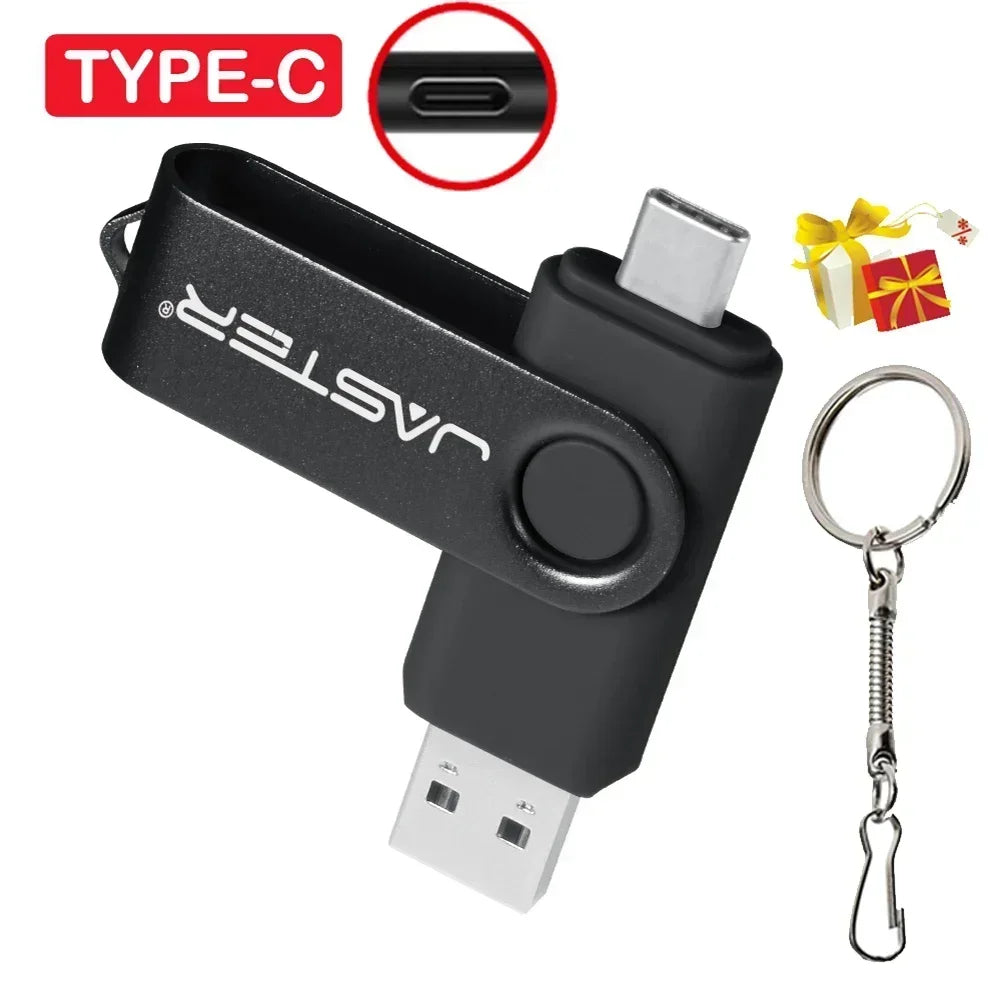 Memoria USB Flash Drive Pendrive Tipo C (32GB/64GB/128GB) con Llavero Regalo Empresarial
