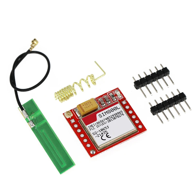 Módulo GSM/GPRS SIM800L (Micro SIM, Quad-Band, Puerto Serial TTL) con Antena PCB para Arduino