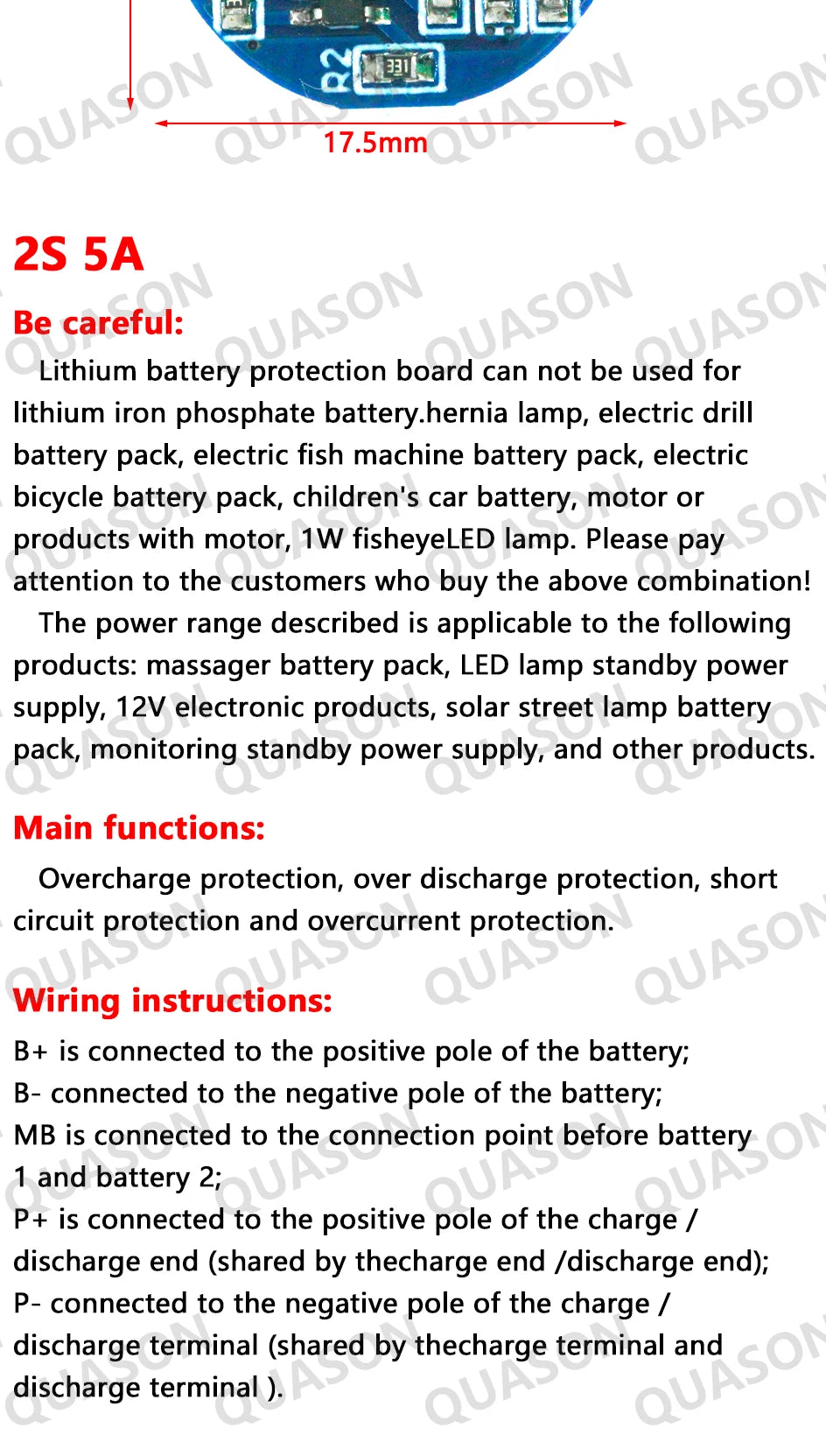 2S 3A 4A 5A 8A 10A 13A 20A 7.4V 8.4V Li-ion 18650 Lithium battery protection board / BMS board Standard / Balance