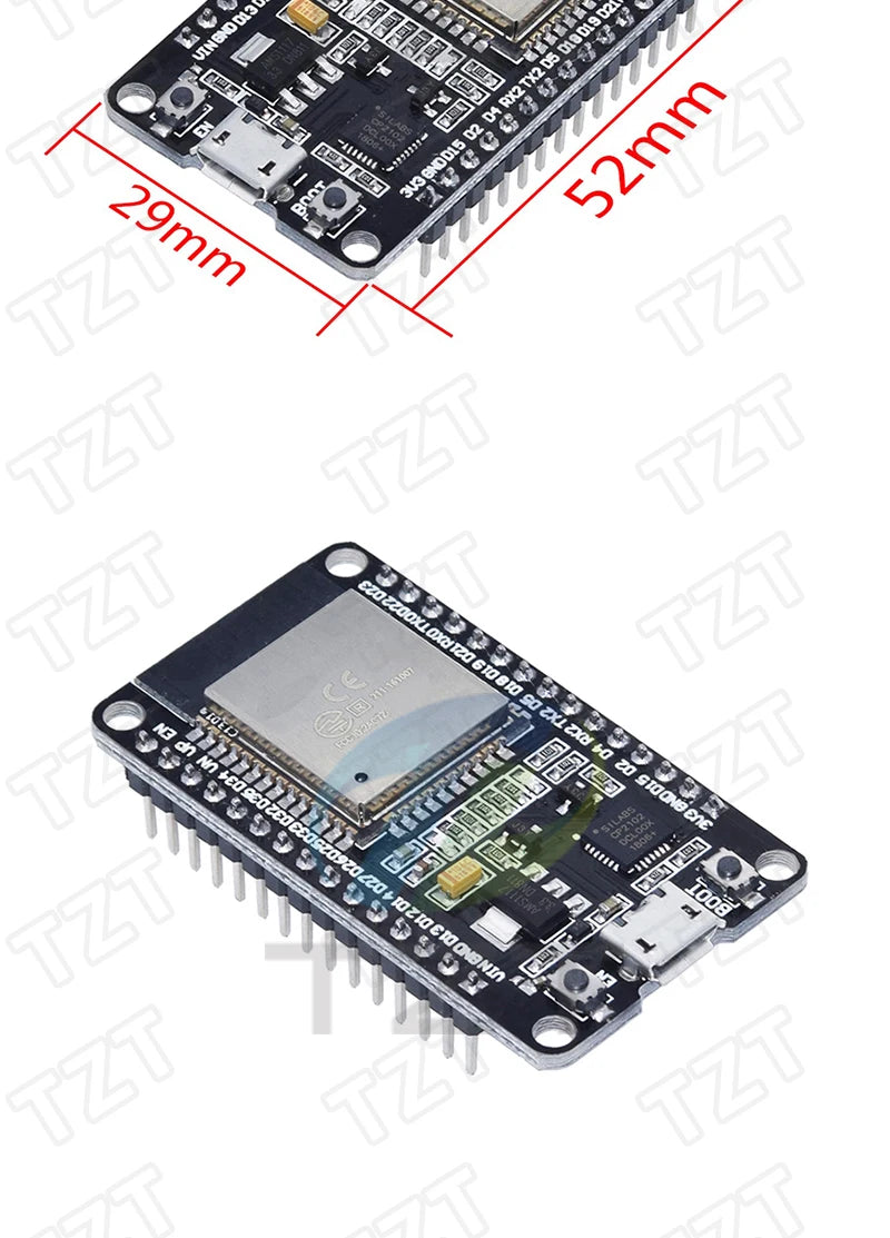 Placa Desarrollo DIYTZT ESP32 (ESP-32/ESP-32S/ESP32-CAM/ESP-WROOM-32) WiFi + Bluetooth Doble Núcleo Bajo Consumo