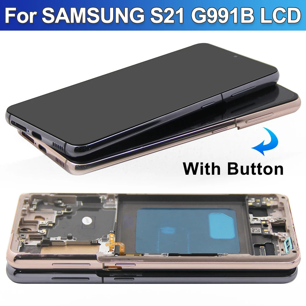 Pantalla LCD S21 probada para Samsung S21 5G G991 G991B G991W G991U, montaje de digitalizador con pantalla táctil de repuesto
