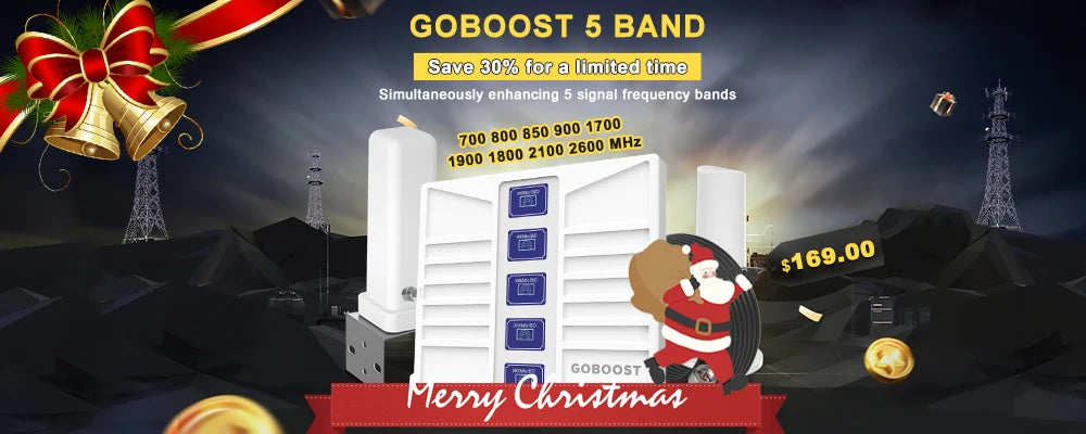 Amplificador Señal Celular 5 Bandas 2G/3G/4G LTE Repetidor 700/1700/1900/2600 MHz