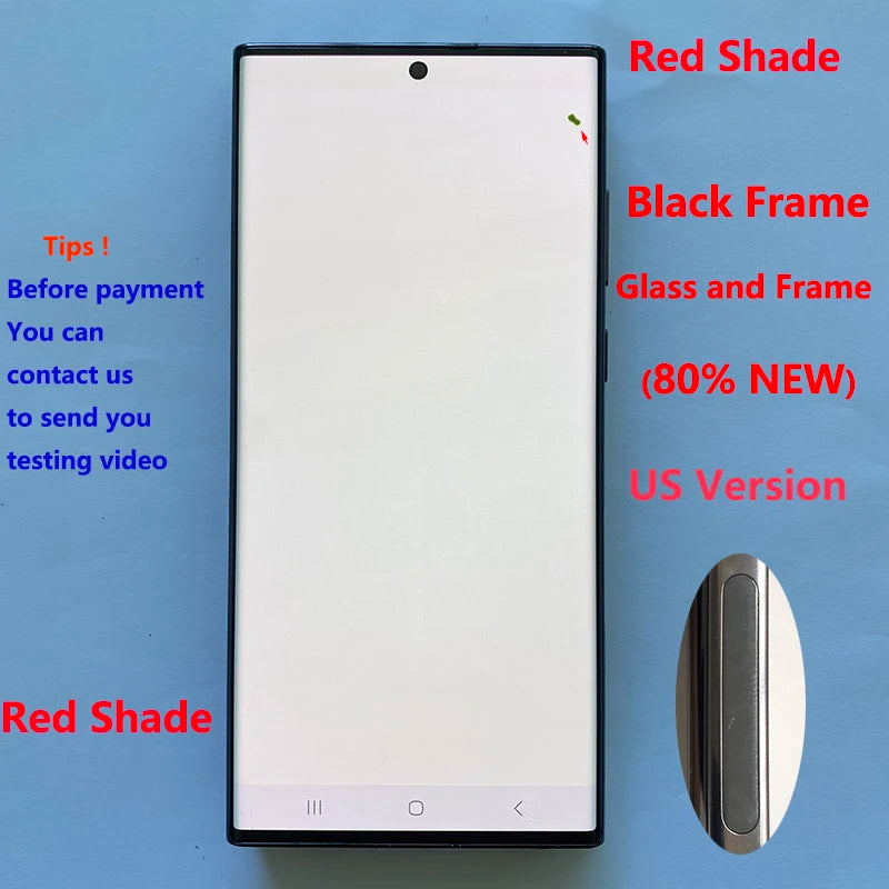 Pantalla 6.8" Super AMOLED con Marco y Digitalizador Táctil para Samsung S22 Ultra 5G (S908/S908U/S908B) (Con Defecto Estético)