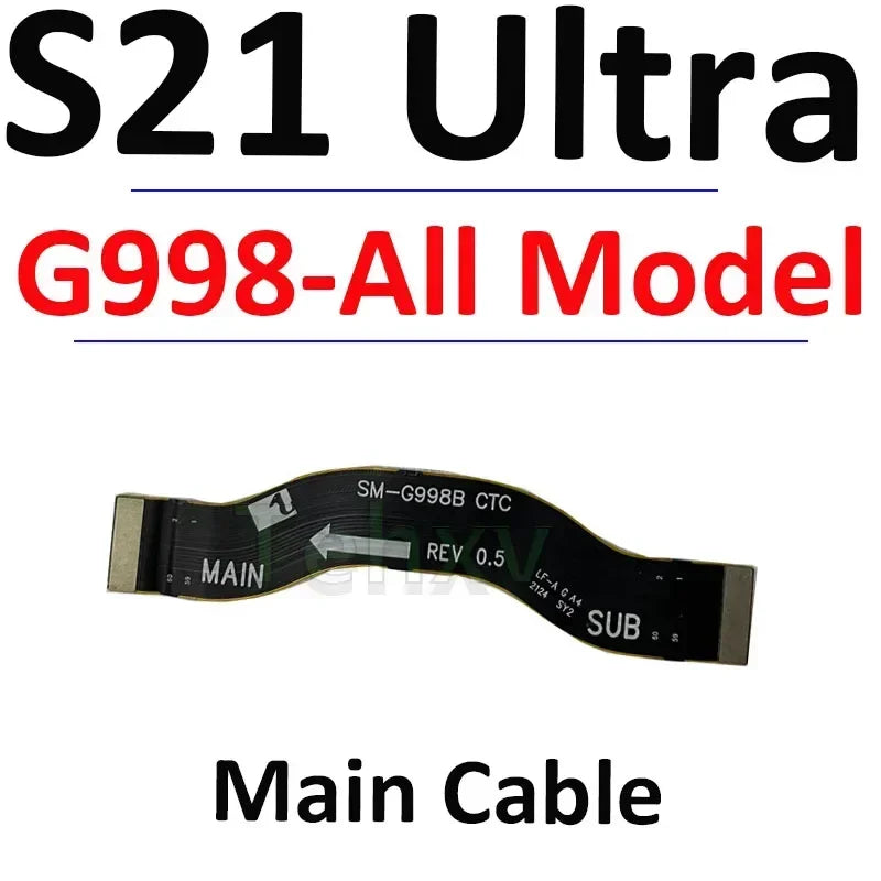 Bueno para Samsung Galaxy S21 Ultra G998 antena de señal NFC WIFI LCD Placa de carga inalámbrica Cable flexible micrófono 5G mmWave