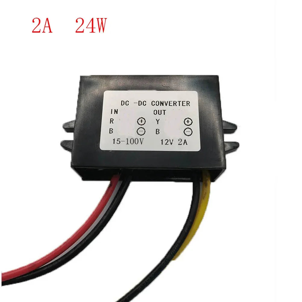 Convertidor Buck DC-DC 15V-100V a 12V (1A-10A) Step-Down Regulador Voltaje Transformador Auto
