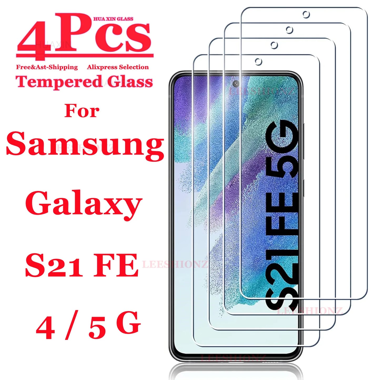 Protector de pantalla de cristal templado 99D para Samsung Galaxy S21FE 4G 5G, 1 a 4 piezas