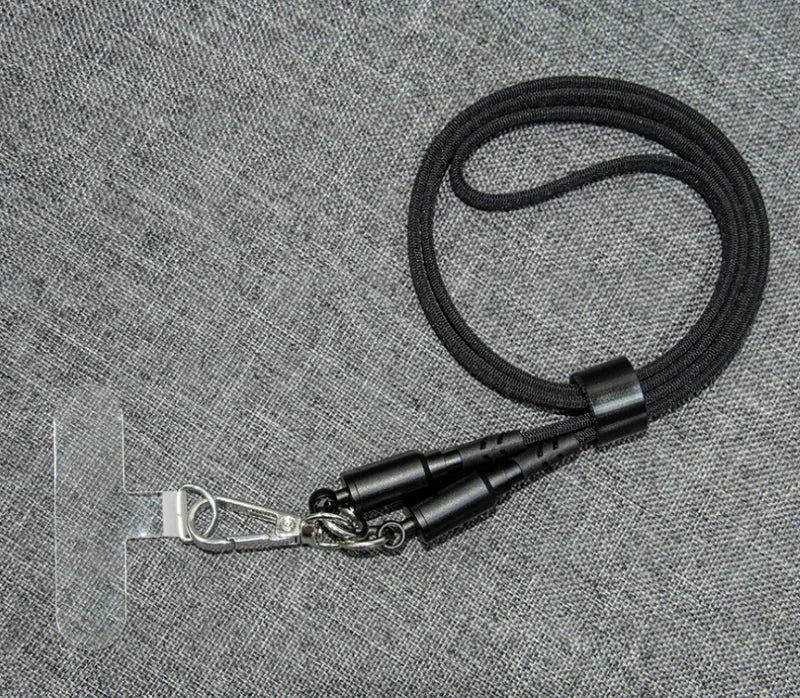 Cable Carga Rápida PD 60W USB-C a USB-C con Lanyard Nylon Trenzado Plano Anti-Pérdida (0.8m/1m/1.2m)