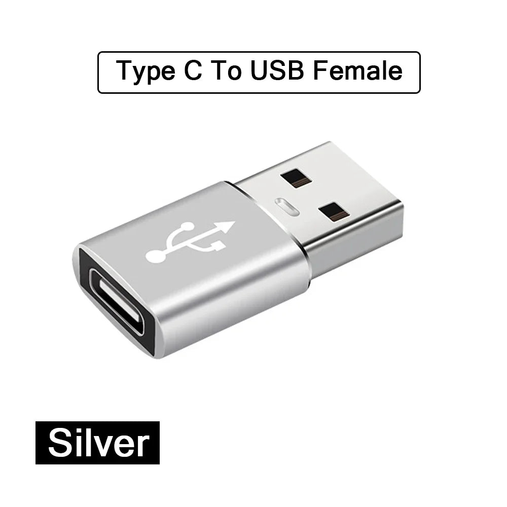 Adaptador Convertidor OTG USB 3.0 Macho a Tipo C Hembra para Cargador/PC/MacBook/Auto/USB iPad (2 Unidades)